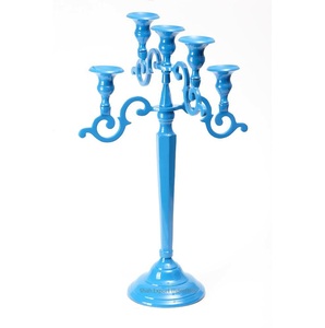 เชิงเทียนโลหะ5แขนสีม่วงสำหรับตกแต่งบ้านและงานแต่งงานที่วางเทียนและโคมไฟงานฝีมือสำหรับตกแต่งงานกิจกรรม - Product Image 2