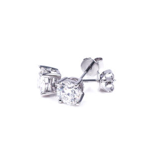 Pendientes de Moissanita con Corte Brillante y Engaste de Cuatro Puntas, Estilo Clásico y Minimalista, Chapados en Oro de 18k sobre Plata de Ley, Tianyu Gems - Product Image 5