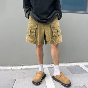 Pantalones cortos de carga informales para hombre con estilo y a la moda Bolsillos con logotipo personalizado Lavado de arena ligero 100% algodón Último diseño - Product Image 2