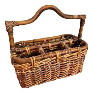 Antique Flatware Holder with Handle for Wholesale/ Antique Wicker <b>Cutlery</b> Basket Organizer Affordable Flatware <b>Storage</b> Holder - Product Image 2