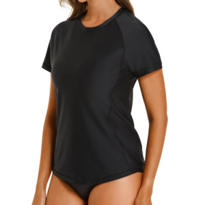 Maillots de bain anti-UV à manches courtes pour femmes, personnalisables avec logo, en polyester/nylon de haute qualité, séchage rapide, imprimés par transfert thermique - Product Image 6