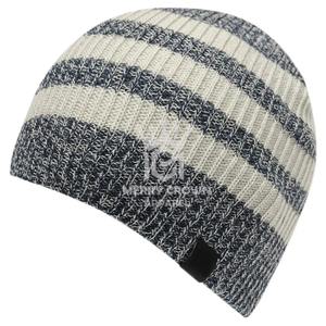 Bonnets d'hiver Chapeaux sur mesure Chapeaux d'hiver à rayures jacquard Vente en gros Bonnets en laine biologique personnalisés - Product Image 1