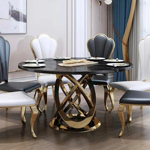 Muebles de metal personalizados de buena calidad, mesa de comedor de mármol de lujo, diseño moderno para la decoración de la sala de estar del hogar. - Product Image 5