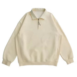 เสื้อสเวตเชิ้ตและเสื้อฮู้ดแขนแร็กแลนแบบซิปครึ่งตัว ไซส์พลัส ผ้าฝ้าย 100% 300 GSM ทรงหลวม ระบายอากาศได้ดี สไตล์ฮิปฮอป - Product Image 2