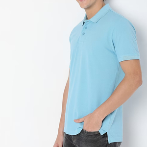 Usine directe été hommes POLO glace soie T-Shirt jeune d'âge moyen grande taille à manches courtes brodé revers tricoté solide - Product Image 3