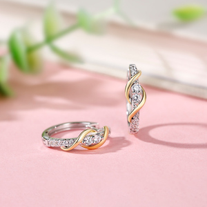 Pendientes de Aro de Plata de Ley con Diamantes Jeulia Never Apart - Product Image 6