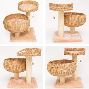 Fabricant d'arbre à chat en bois de rotin personnalisé maison vente en gros simple tour d'arbre à chat meilleur vendeur grattoir pour chats Viet Fargimex - Product Image 3