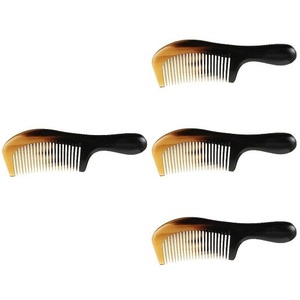 Handmade Portable Ox Horn <b>Hair</b> <b>Comb</b> with Handle Practical Narrow Tooth Design for Daily Use and Parties for Bridal Use - Product Image 4