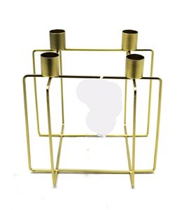 Soporte de Adviento de hierro de diseño moderno Color dorado antiguo para decoración de iluminación navideña portavelas hecho a mano - Product Image 2