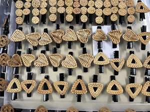 Pendientes de araña de ratán Vintage de Vietnam, pendientes de aro de moda con forma de mariposa para regalos - Product Image 5