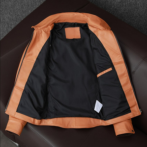 Chaqueta de cuero de vaca resistente al agua de alta calidad para hombres, chaqueta de cuero para hombre de color 100% personalizado - Product Image 2