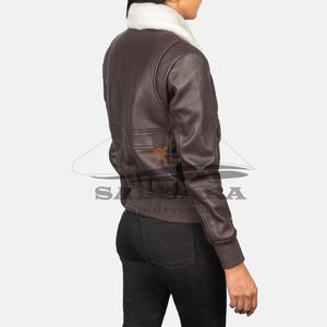 Vestes classiques pour femmes légères à manches longues en cuir de vachette élégant moto revers veste à la mode manteau d'hiver - Product Image 5
