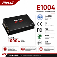Amplificateur de voiture 4 canaux PISTOL E1004 1200W Classe AB 100W x 4 RMS 4 Ohms Stéréo pleine gamme Pontable