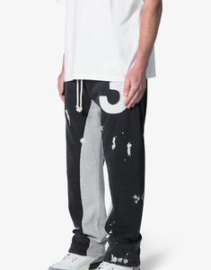 Alta calidad 100% algodón 300 GSM ropa de calle ligera de gran tamaño Flare Jogger con paneles Color sólido pantalones de chándal holgados - Product Image 2
