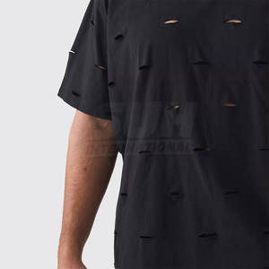 เสื้อยืดผู้ชายดีไซน์ล่าสุด แห้งเร็ว ผ้าฝ้าย 100% สไตล์ดิสเทรส สวมใส่สบาย คุณภาพสูง เป็นมิตรกับสิ่งแวดล้อม ระบายอากาศได้ดี ทรงหลวม - Product Image 6