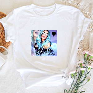 Novedad de verano 2025, camiseta de manga corta para mujer, Camiseta holgada de talla grande a la moda para mujer - Product Image 1