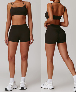 บราและกางเกงขาสั้นสำหรับเล่นโยคะฟิตเนสยิมฟิตเนสวิ่งแบบเซ็กซี่ - Product Image 1