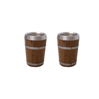 Barils et seaux en bois brun faits à la main de 400 ml, 100 % naturels, pour bière, vin, whisky, tequila - La Casa Del - Prix économique