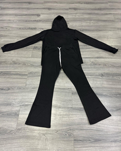 Custom Acid Washed Sweat Suits Cotton Thick Zip up Puff Print Acid Wash Tracksuits Hoodies and <b>Sweatpants</b> <b>Sets</b> for Men - Product Image 3