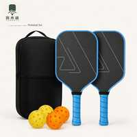 Ensemble de raquettes de pickleball rectangulaires en fibre de carbone T700, surface mate de 16 mm, noyau en nid d'abeille PP avec sac de transport