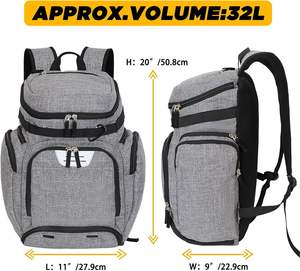 Wholesale OEM ODM Large Basketball <b>Backpack</b> with Ball & Shoe Compartments Zipper Closure Polyester Unisex Multi-Sport Design - Product Image 2