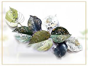 Vente chaude moderne gravure métal mur Art nouvelle feuille Design salon chambre hôtel mariage bureau anniversaire décor facile à suspendre - Product Image 4