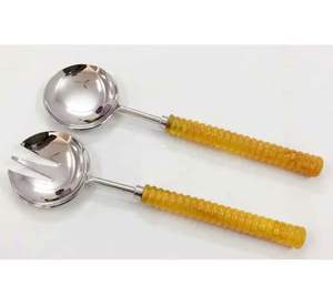 Ensemble de serveurs à salade en acier inoxydable plaqué or avec produit de la meilleure qualité Vente à chaud d'accessoires de cuisine - Product Image 5