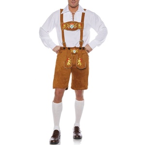 Pantalones Cortos Bávaros de Cuero Antiguo para Hombre, al por Mayor, Cortavientos, Transpirables, de Piel de Vacuno y Ante, para Oktoberfest - Product Image 3