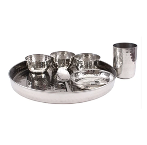 Service de table en acier inoxydable de 7 pièces, artisanat martelé, service de table d'excellente qualité, prix bon marché - Product Image 1