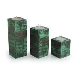 Porte-bougies en bois de résine fait à la main vendeur indien bocal à bougie en verre et métal bel accent pour les mariages anniversaires de noël - Product Image 2