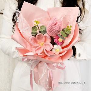 Bouquet de fleurs tricotées à la main pour la Saint-Valentin, le Nouvel An, un cadeau d'anniversaire, fleurs au crochet en gros - Product Image 5