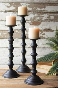 A <b>Black</b>-finished Aluminium Metal <b>Candle</b> Holder Designed for Home Decor and Christmas Embellishment. - Product Image 3