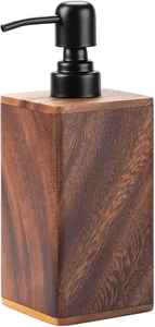 Distributeur de savon en bois durable et écologique fabriqué à la main, pompe en acier inoxydable de haute qualité pour salle de bain de luxe, design élégant - Product Image 2