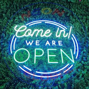 ป้ายไฟนีออน LED-"เราเปิดแล้ว" | บาร์ & ร้านกาแฟป้ายตกแต่งธุรกิจนีออน