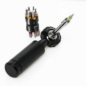 Mini Llave de Trinquete Multifunción para Reparación de Bicicletas, Herramienta Continua Plateada/Negra PROPER WORKS, Mini Llave de Trinquete Portátil para Reparación Continua - Product Image 1