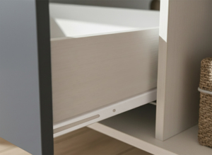 ตู้วางทีวีไม้สีขาวเทาเข้มทันสมัย ขนาด 180 ซม. 2 ประตูดีไซน์สวยงาม 1 ลิ้นชัก รางเลื่อนโลหะ สำหรับทีวีขนาด 65+ นิ้ว รุ่นสำหรับห้องนั่งเล่น - Product Image 5