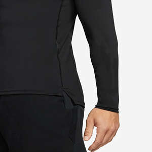 Sweat Wicking Lightweight Stretchy 92% Polyester 8% Spandex <b>Black</b> Mens Slim Fit <b>Long</b> Sleeve <b>Top</b> with Built in Breathability - Product Image 5