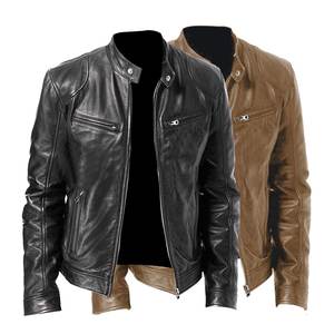 Veste en cuir véritable de luxe pour hommes Designer Style Slim Fit Biker Coat Factory - Product Image 5