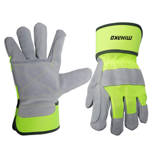 Guantes de cuero de vaca cortos industriales de alta resistencia para hombres para trabajo de construcción seguridad Bufalo Split vaca soldadura antiestática - Product Image 4