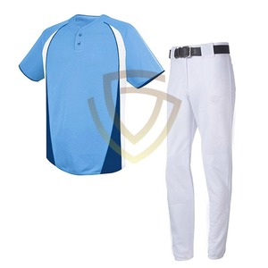 Ensembles d'uniformes de baseball et de softball pour hommes adultes, respirants, à séchage rapide, col en V, sur mesure, 100 % polyester, directement de l'usine - Product Image 1