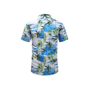 Newest Custom 100% Cotton Poplin Short Sleeve Hawaiian <b>Shirt</b> Men Casual Print <b>Collarless</b> Breathable Anti-Wrinkle Quick Dry - Product Image 6