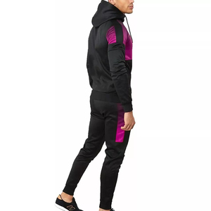 Streetwear solide à capuche d'hiver pour hommes Jogging Gym Fitness Sports Survêtement Full Zipper Outdoor Running Jacket Set - Product Image 5