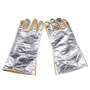 Gants de sécurité anti-coupure en cuir de vachette à manches longues, résistants à la chaleur, imperméables, isolés par feuille d'aluminium pour barbecue et pompiers - Product Image 3