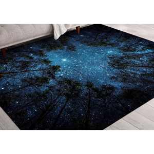 Alfombra Bosque Cielo Estrellado: Decoración para Sala de Estar Apta para Mascotas, Alfombra Suave con Pelo Largo - Product Image 3