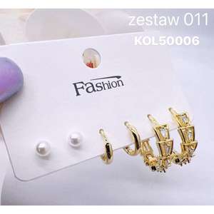 VIKILADY Wholesale Company's Fine Vintage Jewelry Set Pearl & Copper-Plated Gold Diamond Polish Acero inoxidable para regalo - Product Image 1