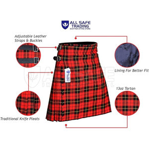Kilt Tartan léger avec logo personnalisé fabriqué en usine direct pour hommes Kilt Tartan léger des Highlands écossais - Product Image 5