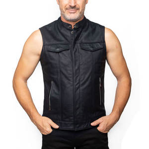 Nouveau design de gilet de motard en cuir gilet de moto pour hommes gilet en cuir de bonne qualité Offre Spéciale - Product Image 6