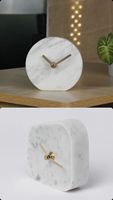 Horloge murale en marbre blanc de qualité supérieure Design moderne Surface polie étanche pour l'extérieur intérieur du parc de la villa