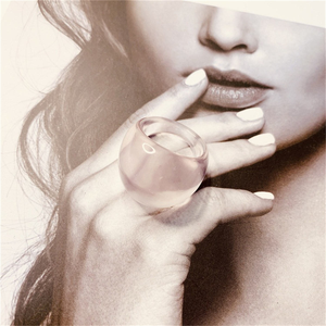 แหวนเรซินพื้นผิวทรงกลมขนาดใหญ่ที่วางซ้อนได้สำหรับผู้หญิงอินเทรนด์เครื่องประดับนิ้วมือสำหรับผู้หญิงของขวัญแฟชั่นเครื่องประดับผู้หญิง - Product Image 1