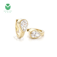 Boucles d'oreilles Betterstar en or jaune 14K 18K avec diamant de laboratoire taille poire certifié IGI, serti clos, 0,615 ct D VVS CVD HPHT pour femme